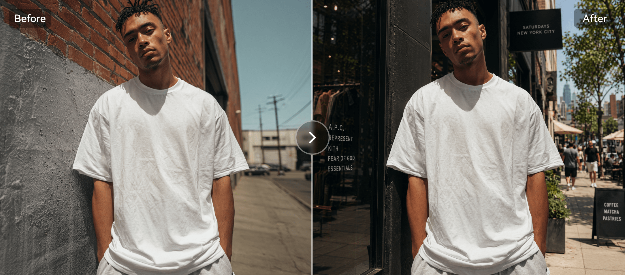 Image background replacement example