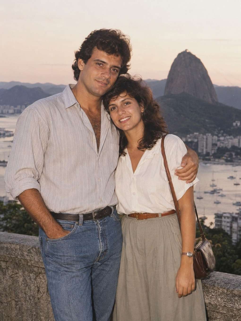 estilo fotografia realista e suave - exemplo de foto de casal anos 80