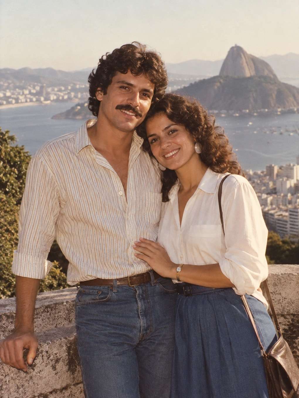 arte afetiva para compartilhar - exemplo de foto de casal anos 80