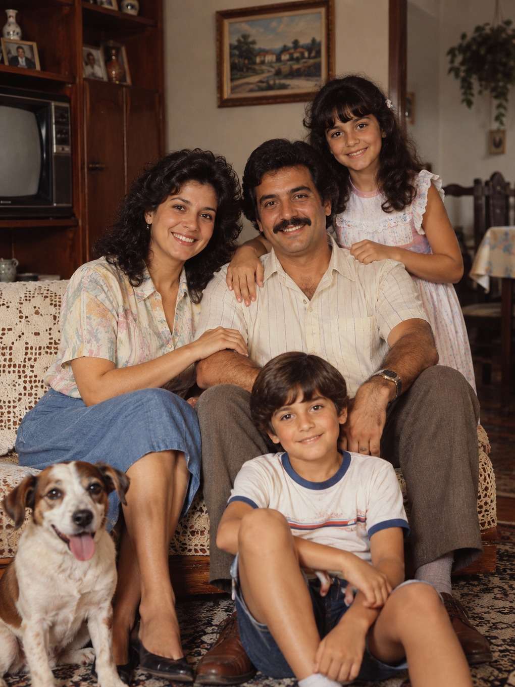 estética de campanha social - exemplo de foto de família anos 80