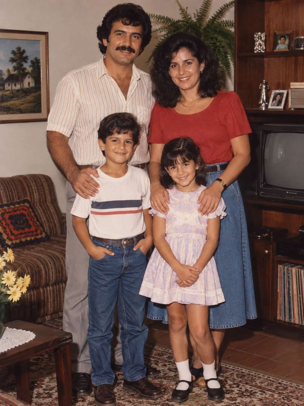 layout pronto para pinterest - exemplo de foto de família anos 80