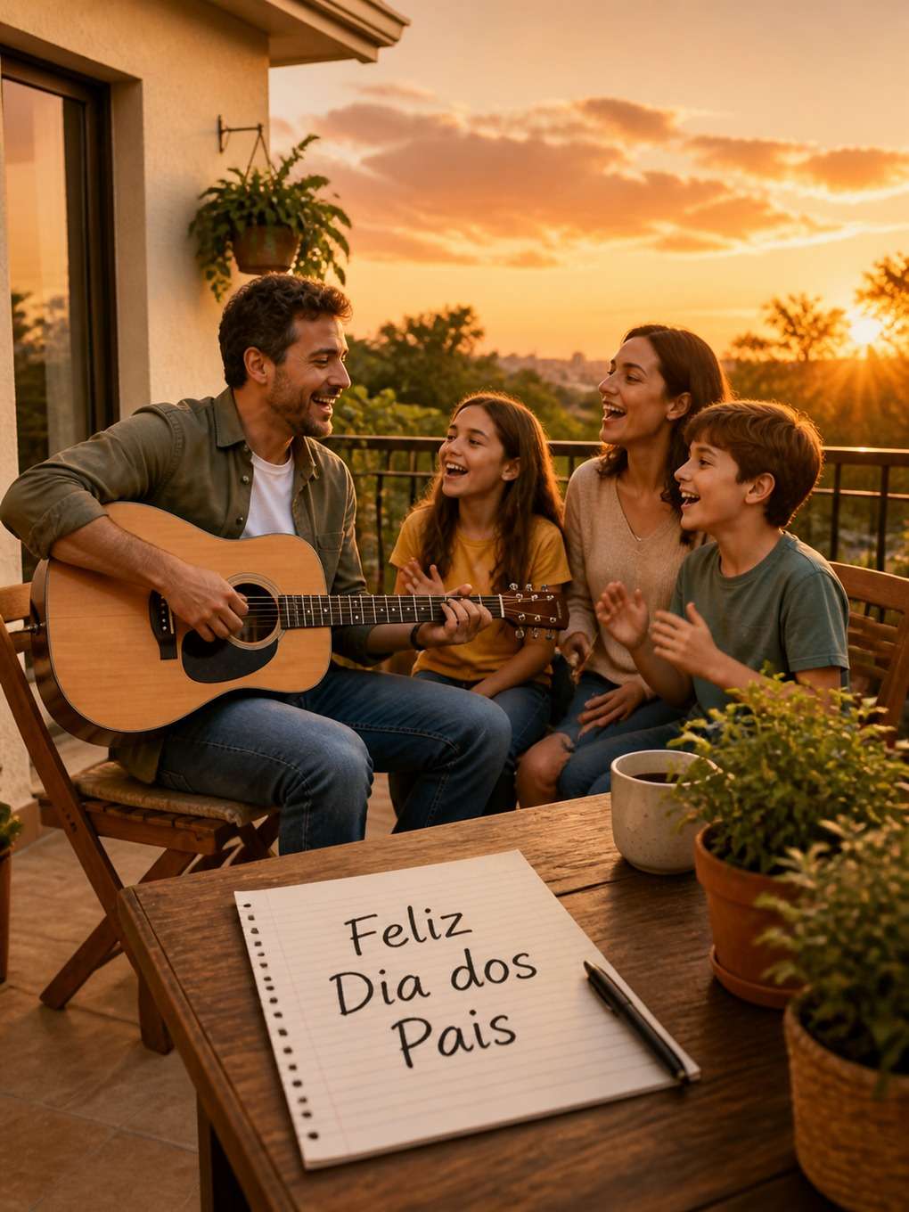 família diversa celebrando o dia dos pais - exemplo de fotos com mensagens de dia dos pais