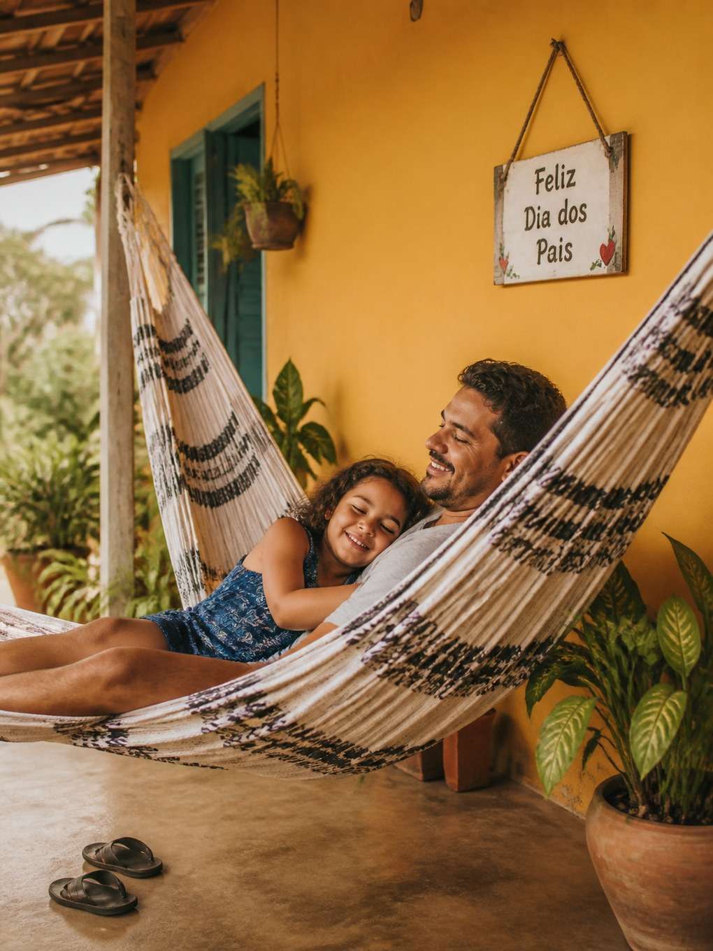 pai e filhos vendo o pôr do sol - exemplo de fotos com mensagens de dia dos pais