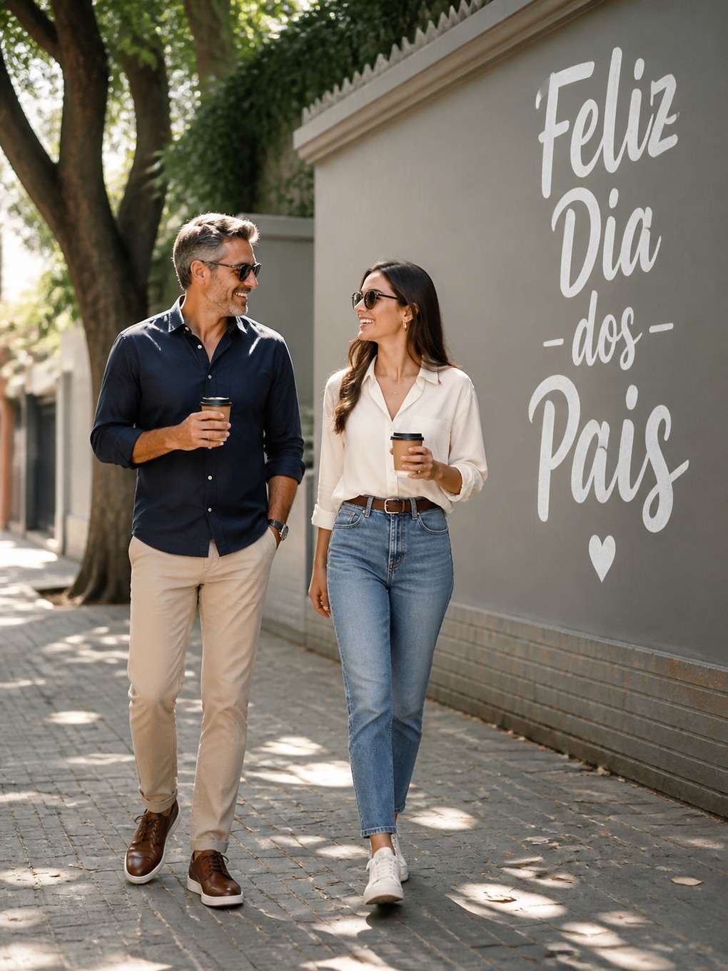 pai moderno em cenário urbano - exemplo de fotos com mensagens de dia dos pais