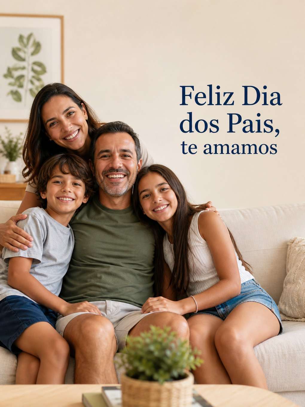 mensagem clássica de dia dos pais com foto familiar - exemplo de fotos com mensagens de dia dos pais