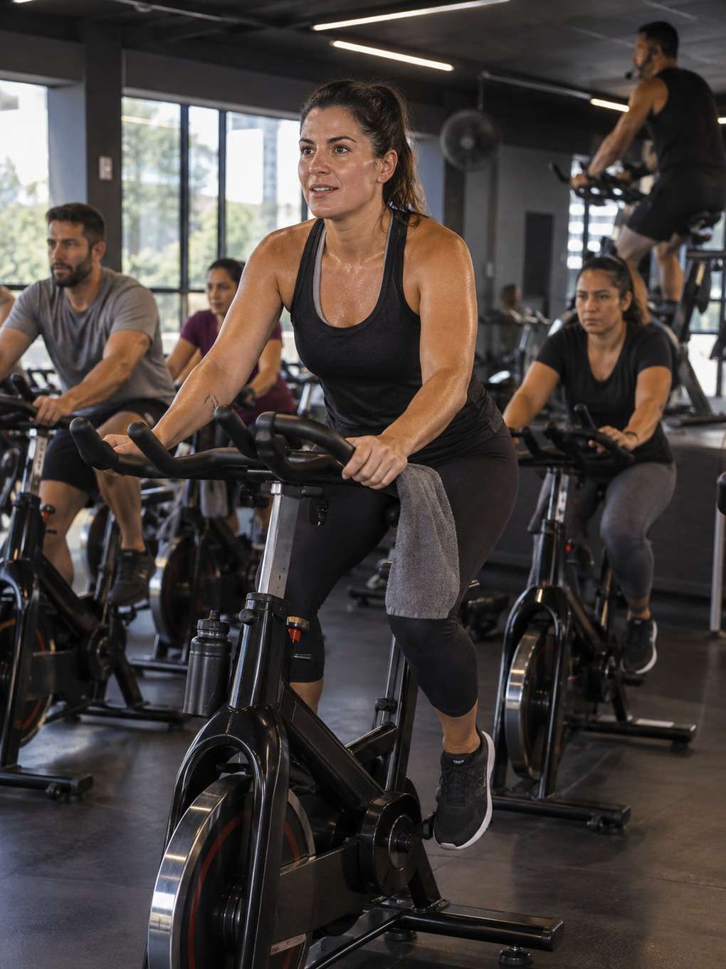 bicicleta indoor - exemplo de foto de academia