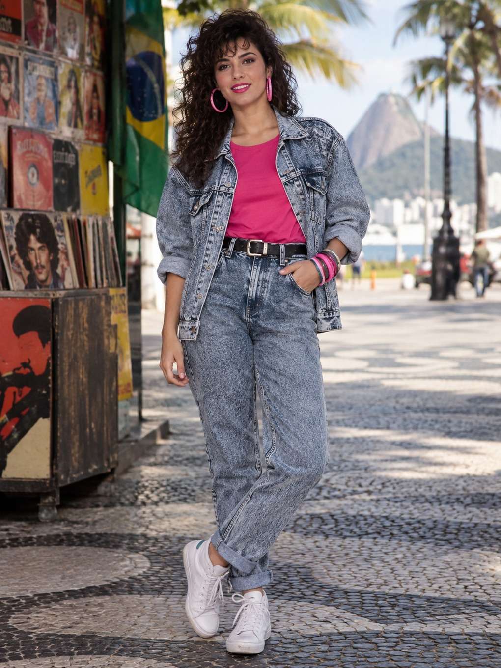 detalhes artesanais e humanos - exemplo de look anos 80 feminino