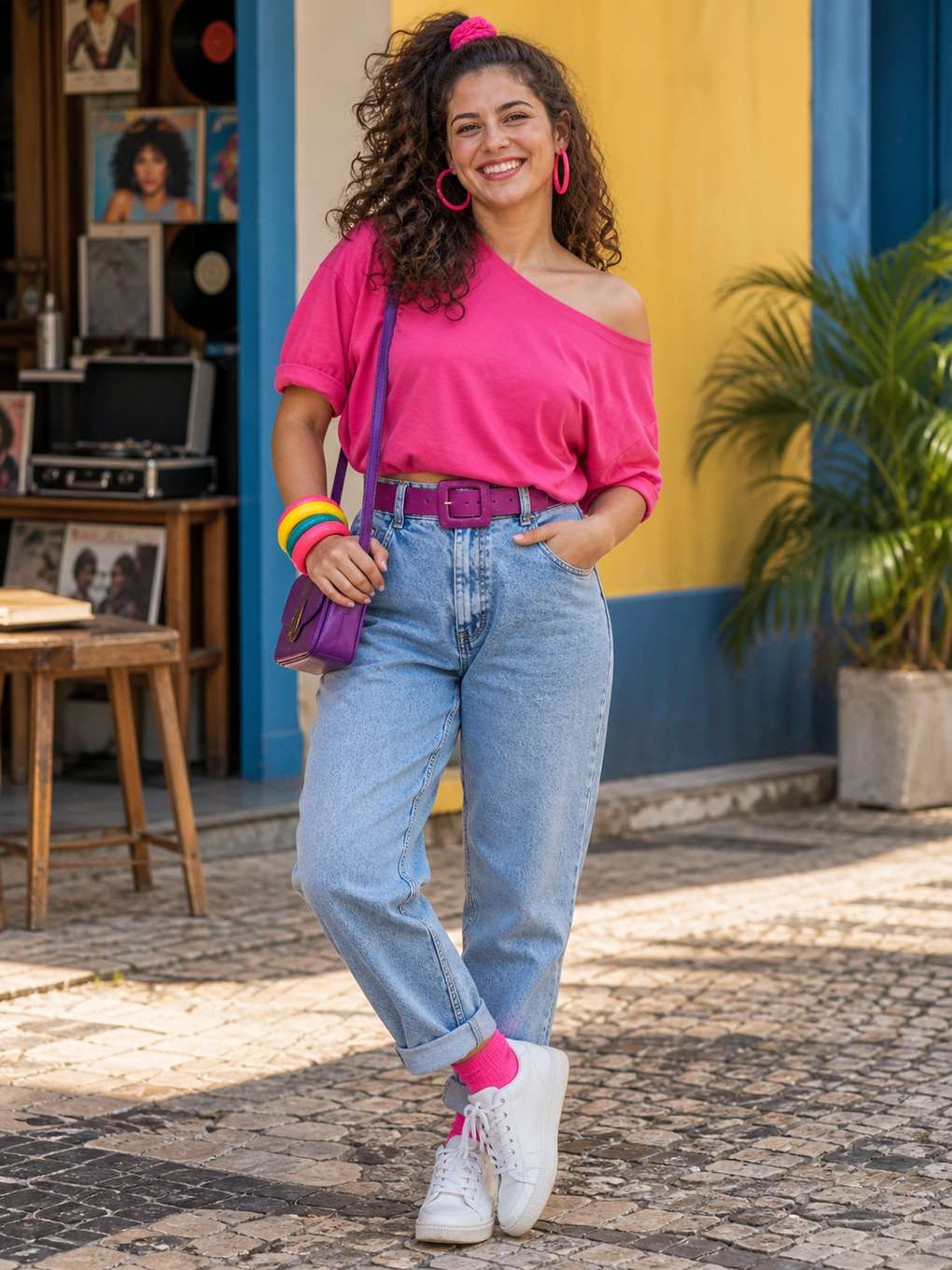 mood alegre e acessível - exemplo de look anos 80 feminino