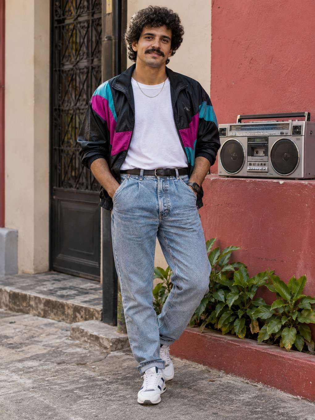 detalhes artesanais e humanos - exemplo de look anos 80 masculino