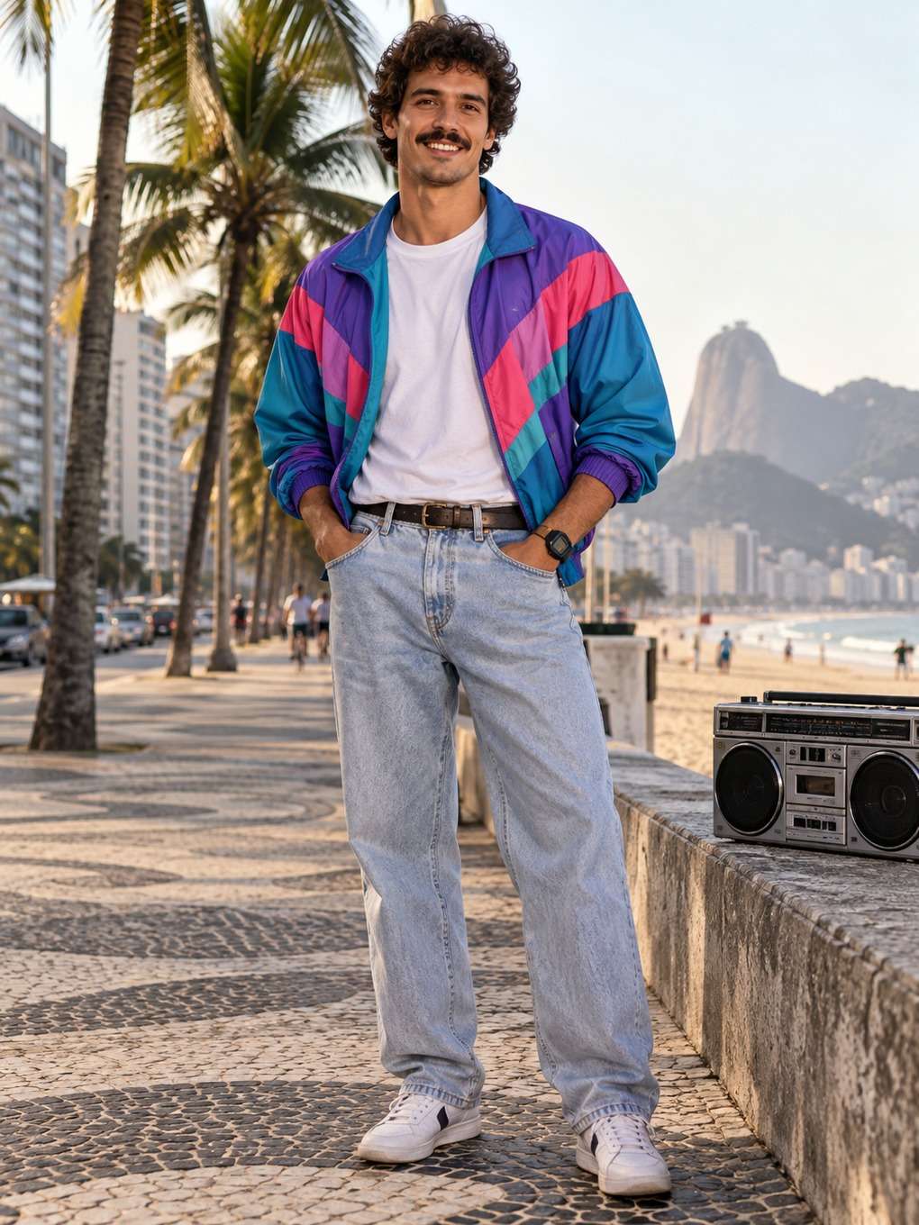 acabamento profissional para marca - exemplo de look anos 80 masculino