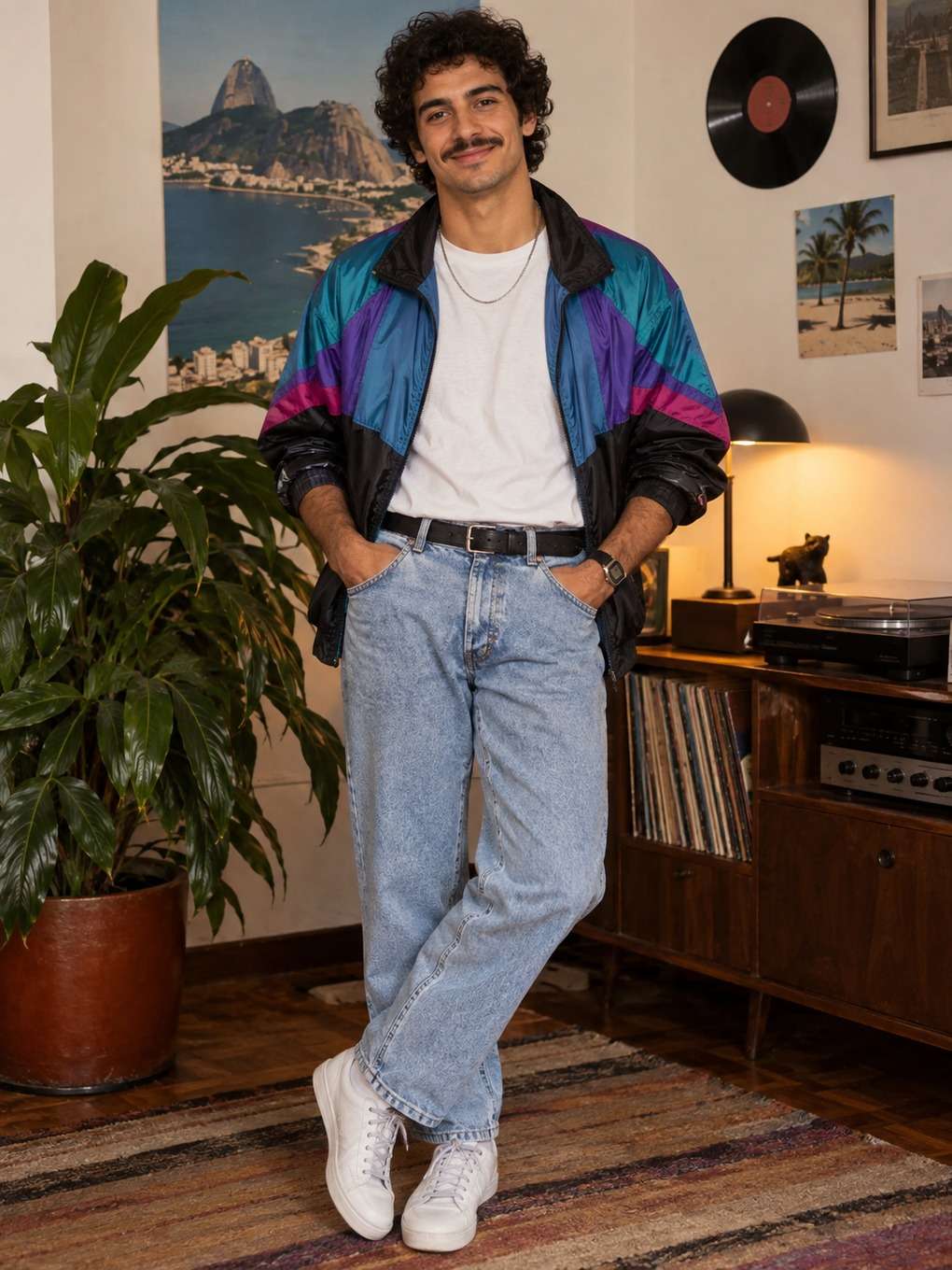 arte afetiva para compartilhar - exemplo de look anos 80 masculino