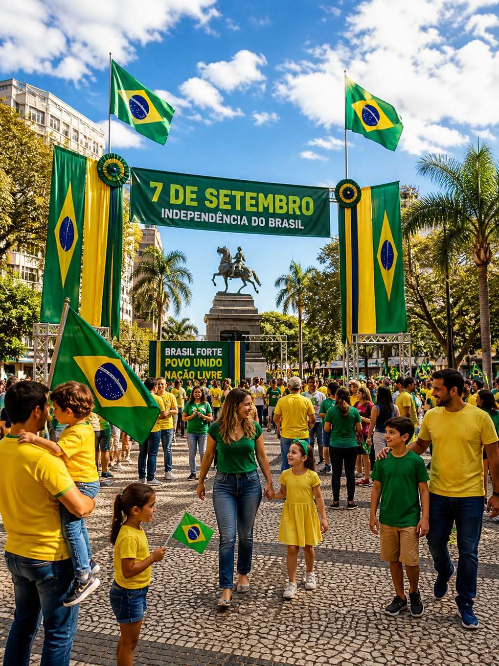 praça cívica - exemplo de post 7 de setembro com ia