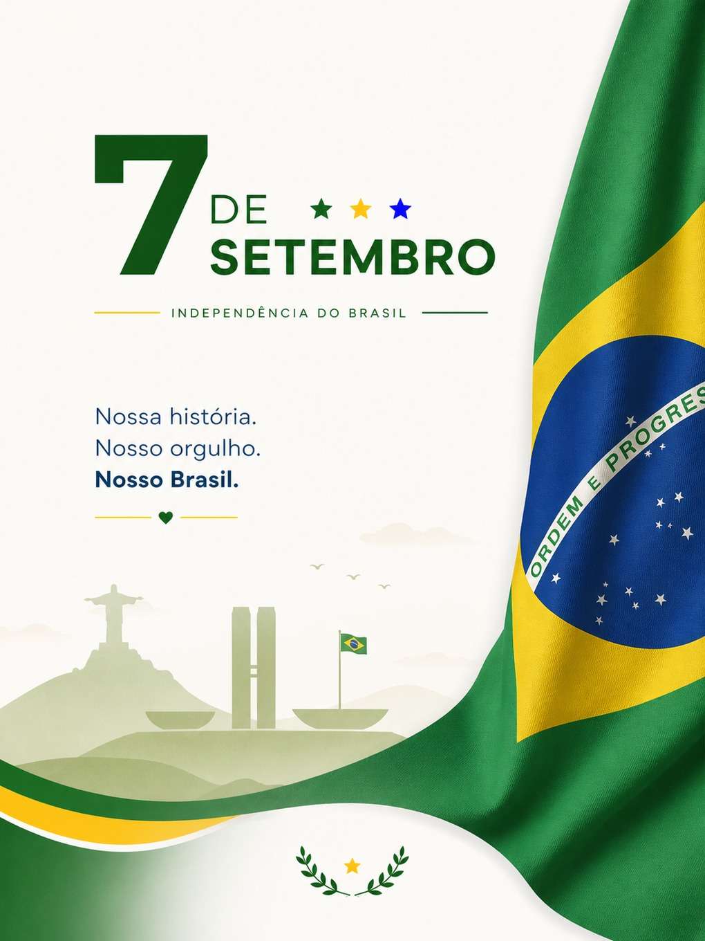 arte minimalista - exemplo de post 7 de setembro com ia