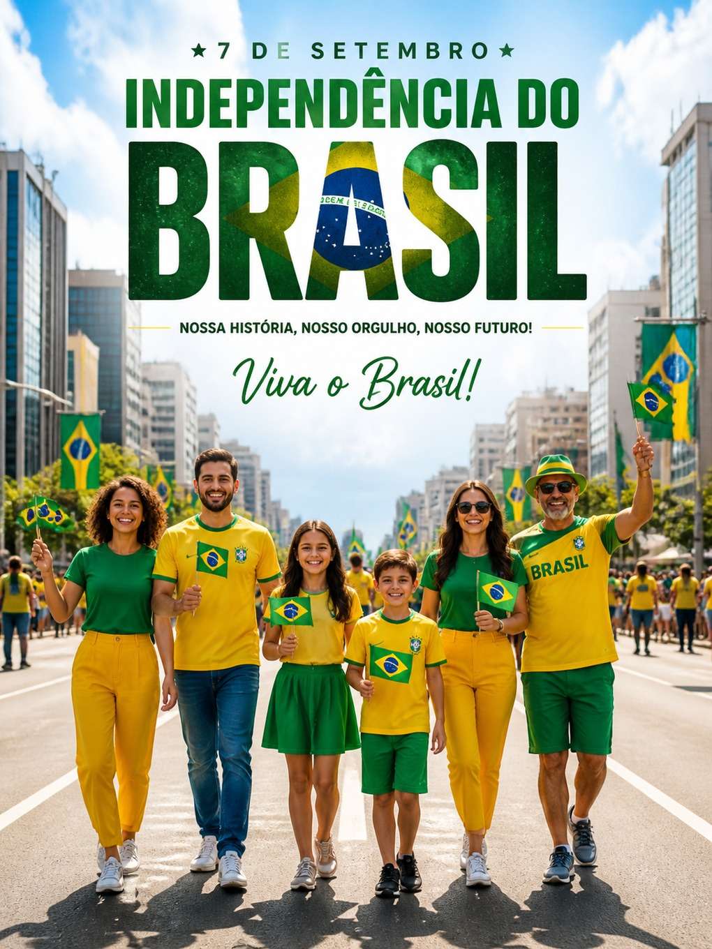 look verde e amarelo - exemplo de post 7 de setembro com ia