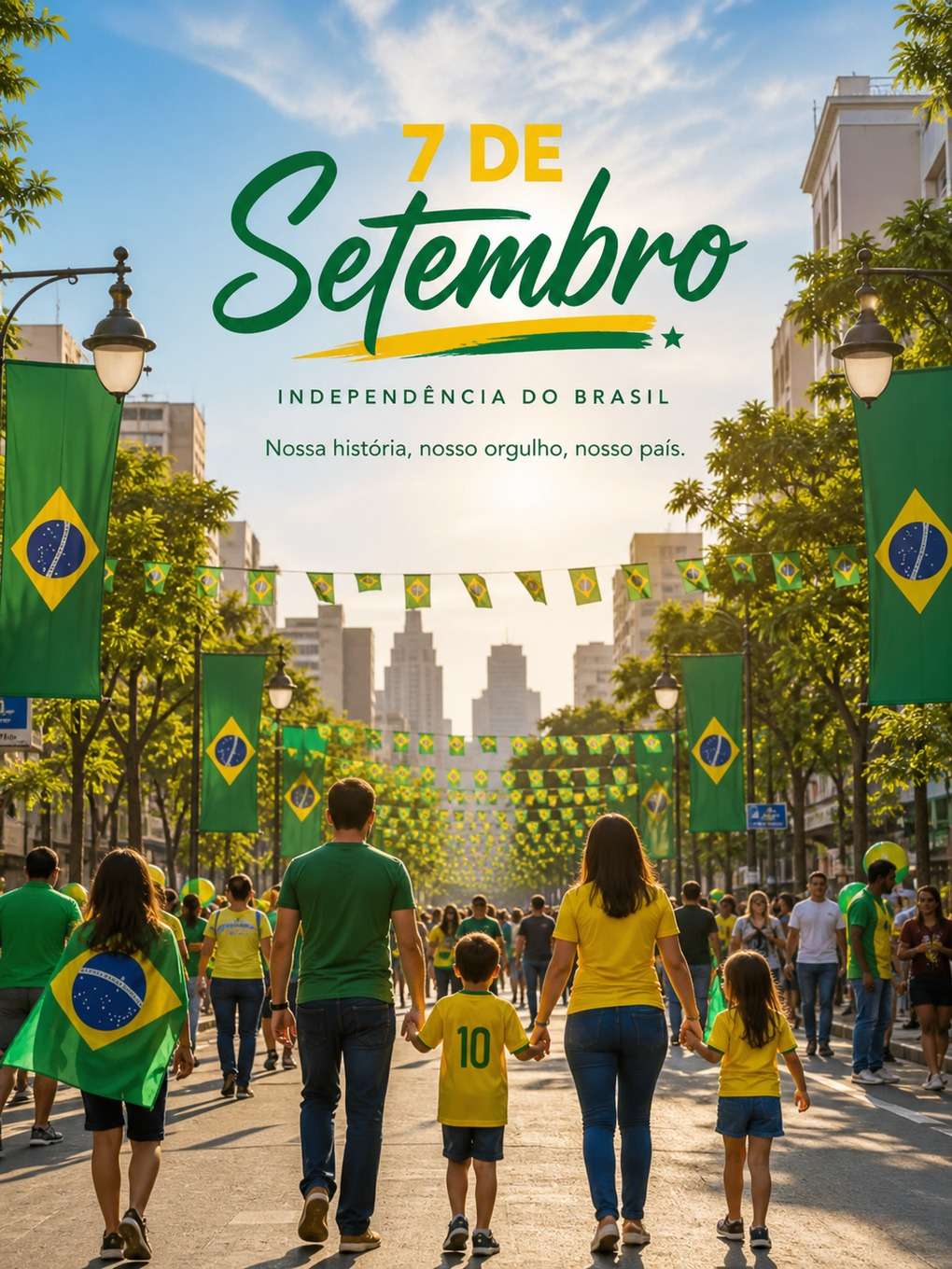 rua decorada - exemplo de post 7 de setembro com ia
