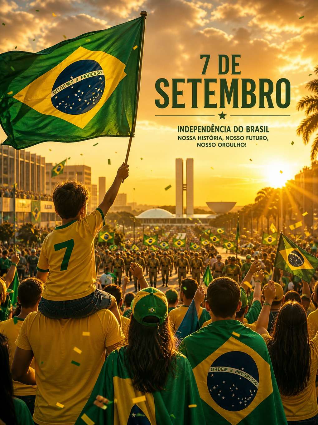 luz do feriado - exemplo de post 7 de setembro com ia