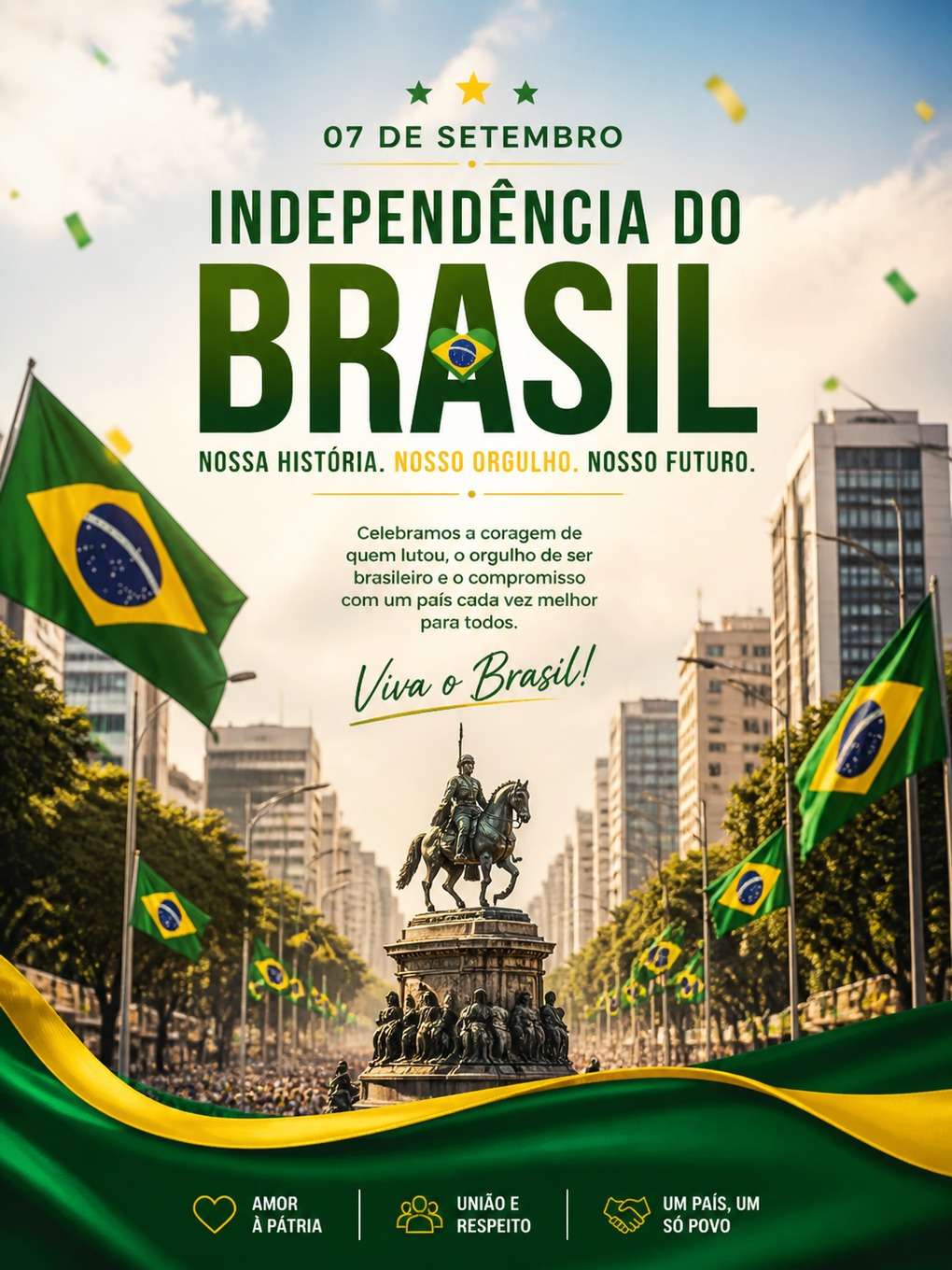 story da independência - exemplo de post 7 de setembro com ia