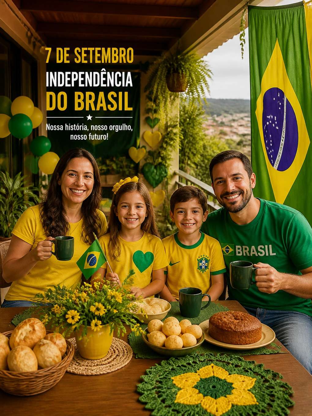 família na varanda - exemplo de post 7 de setembro com ia