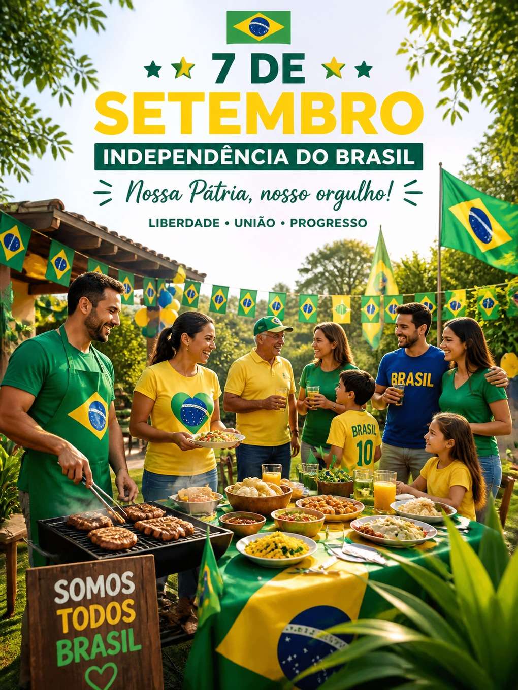 churrasco do feriado - exemplo de post 7 de setembro com ia