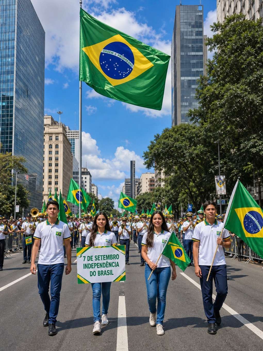 desfile cívico - exemplo de post 7 de setembro com ia
