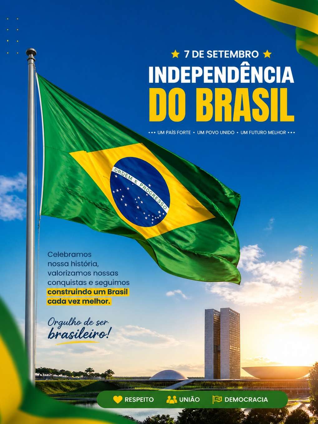 post para instagram - exemplo de post 7 de setembro com ia