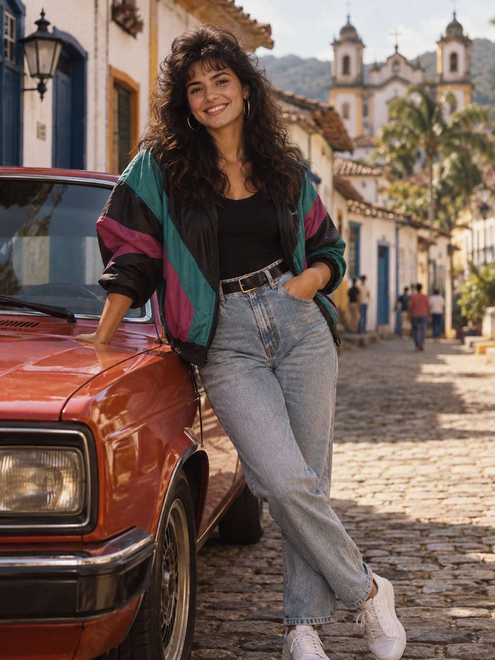 visual premium para capa - exemplo de prompt anos 80