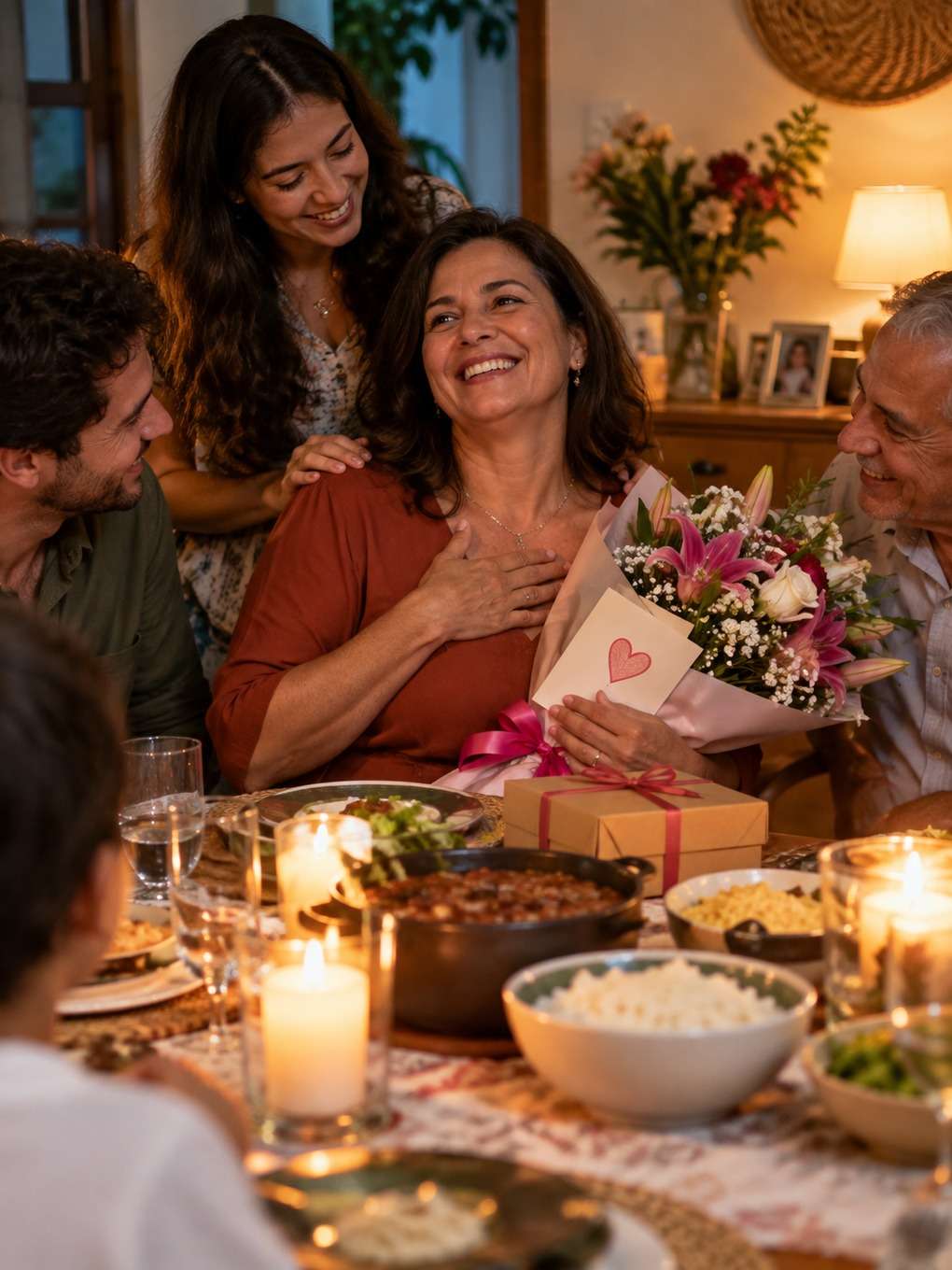 noite em família - exemplo de prompt dia das mães