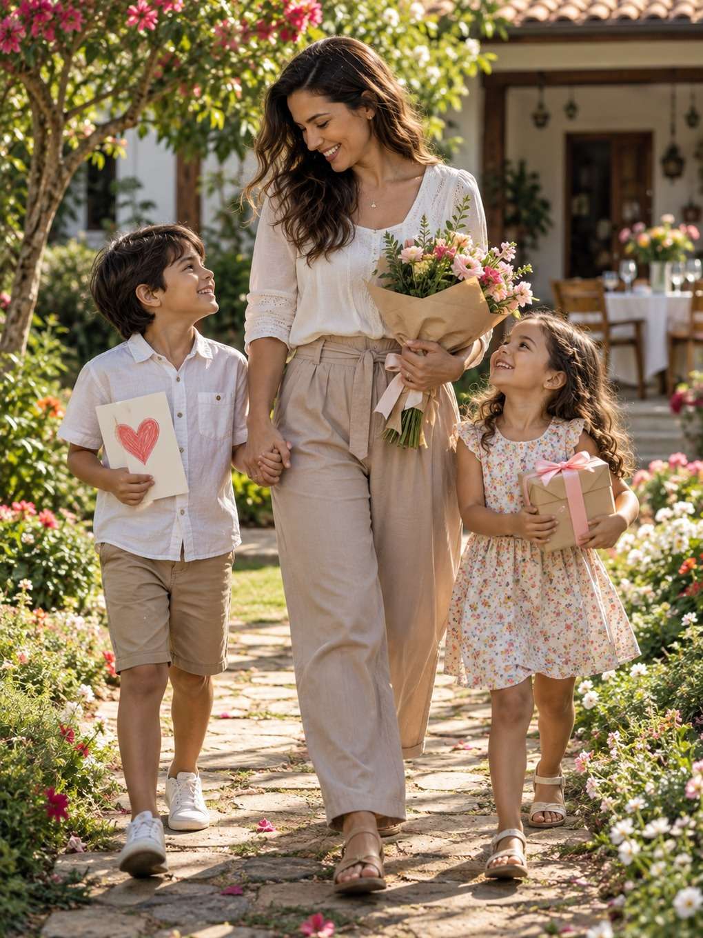 caminho de flores - exemplo de prompt dia das mães