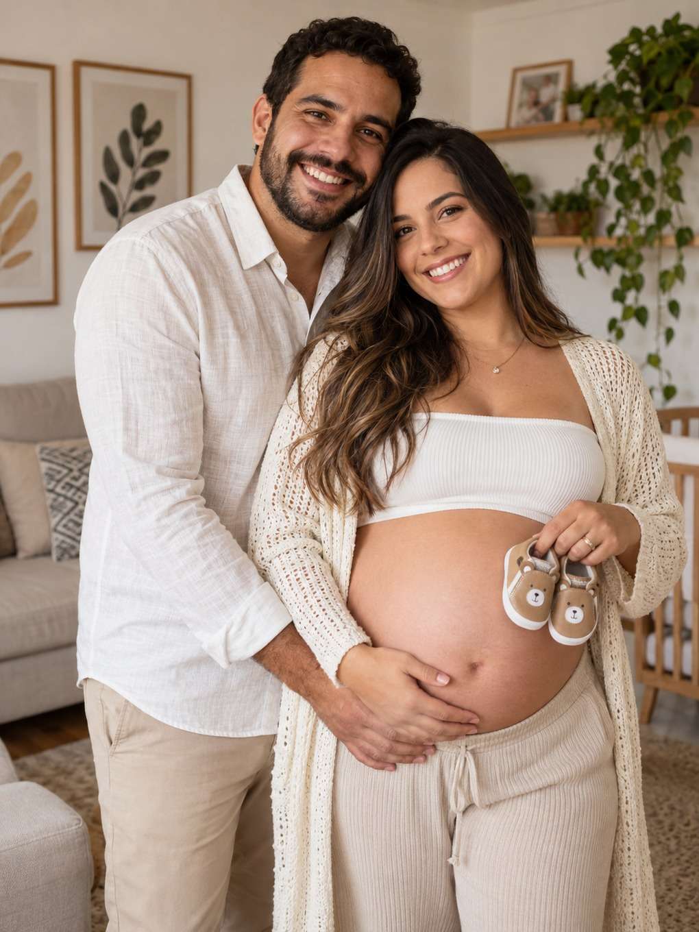 sapatinhos de bebê - exemplo de prompt ensaio gestante casal