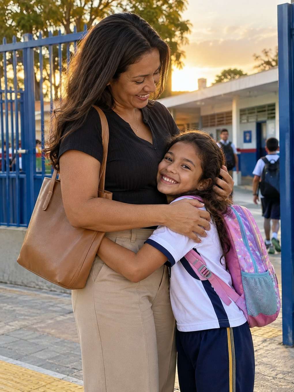 foto na escola - exemplo de prompt mãe e filha