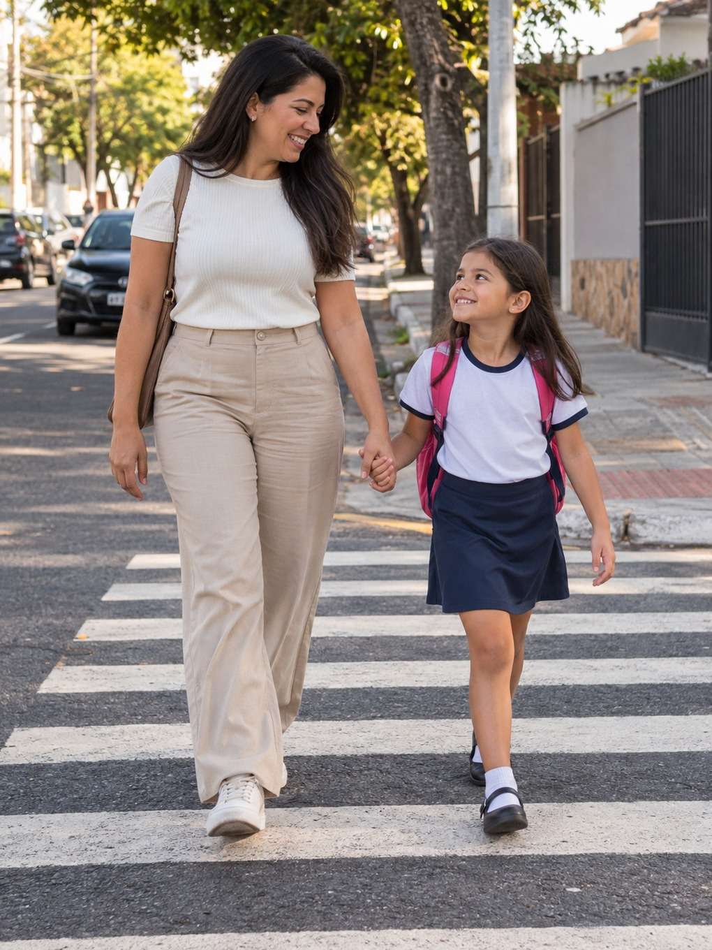 mãos dadas na faixa - exemplo de prompt mãe e filha