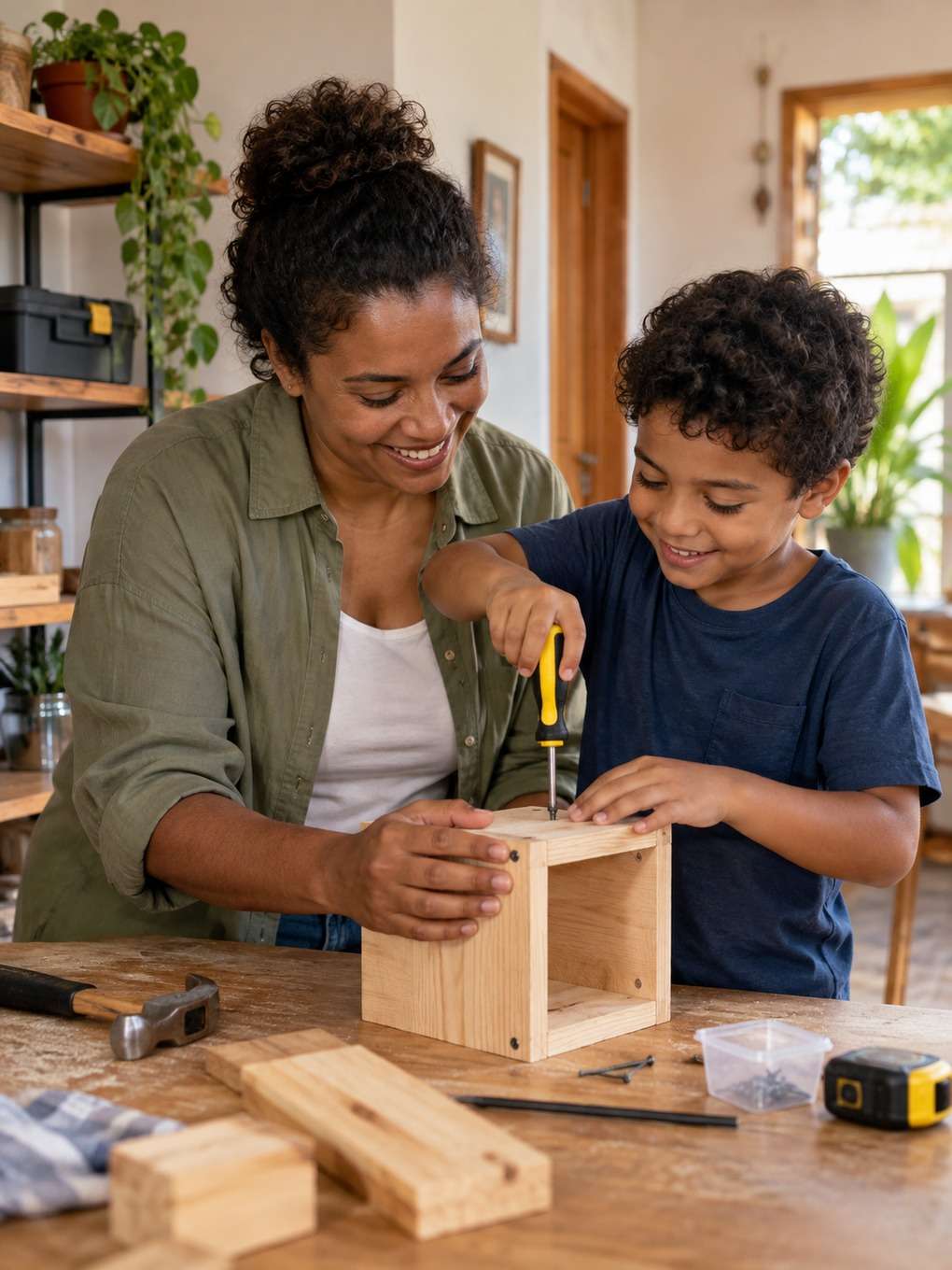 oficina em casa - exemplo de prompt mãe e filho