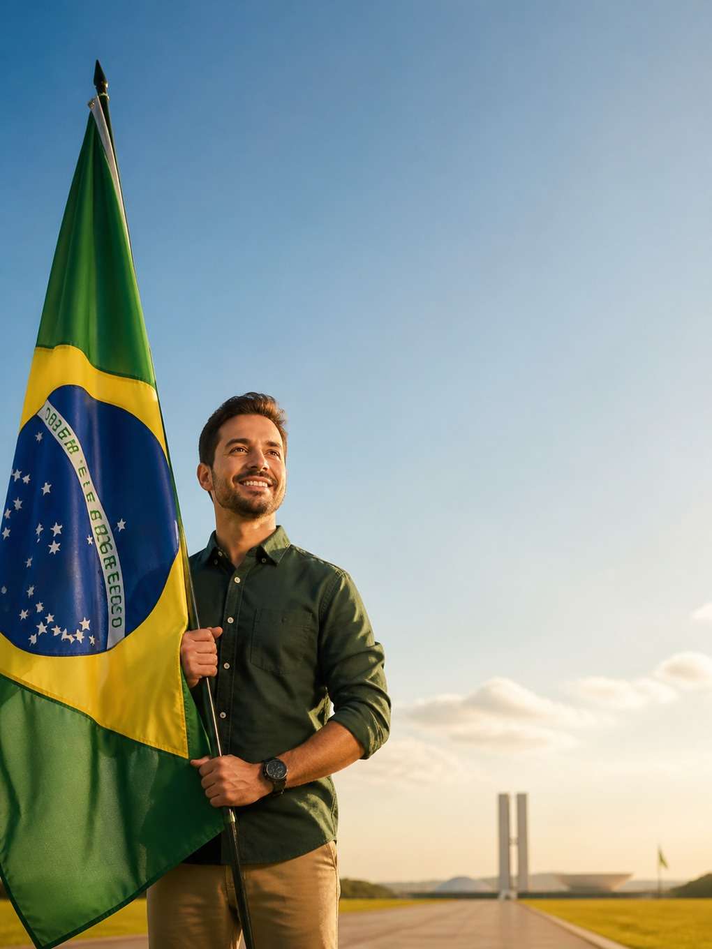 desfile cívico na praça - exemplo de 7 de setembro