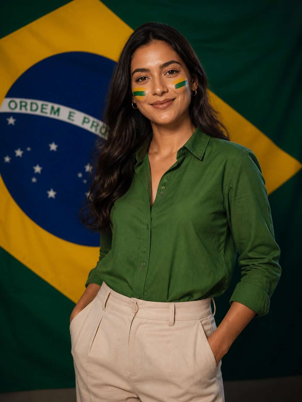 professora ou educadora comemorando - exemplo de 7 de setembro