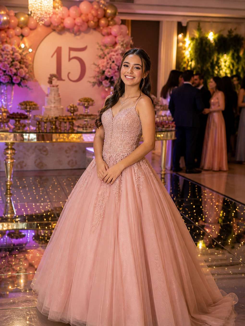 camarim de debutante - exemplo de prompt para foto de 15 anos