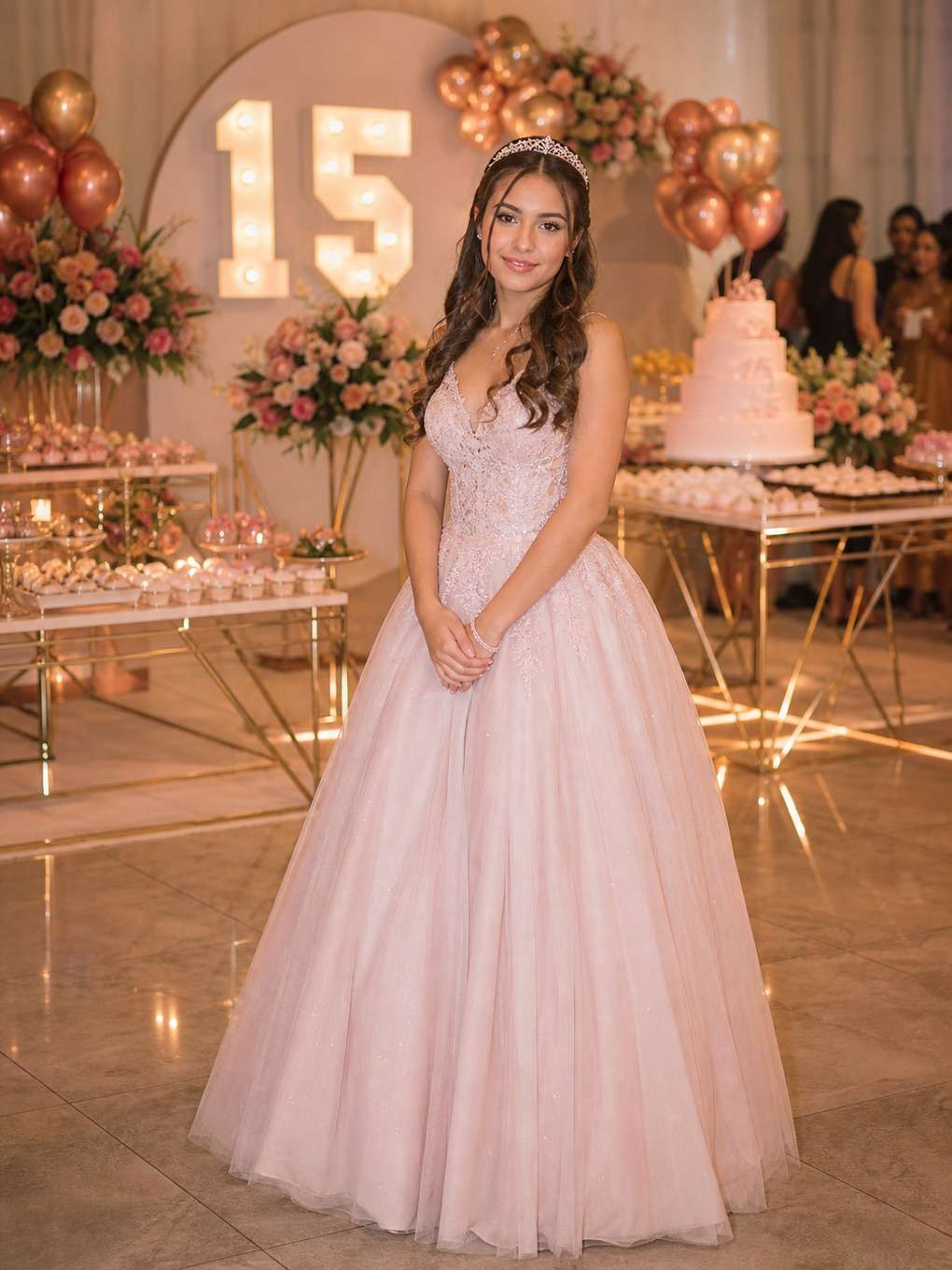 detalhes de princesa moderna - exemplo de prompt para foto de 15 anos
