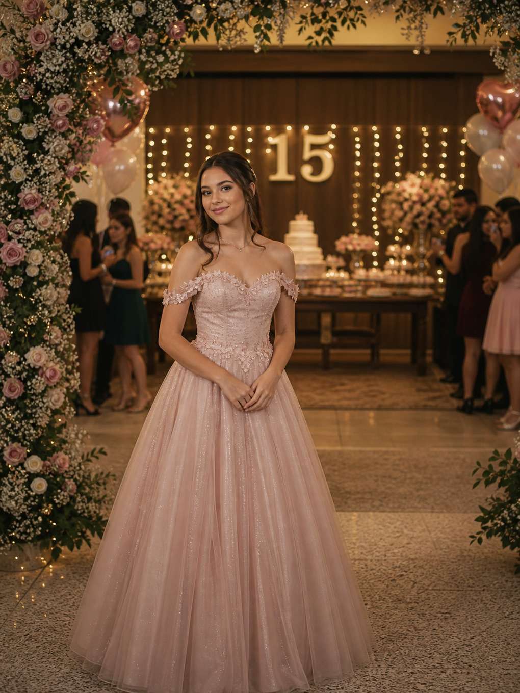 entrada da debutante - exemplo de prompt para foto de 15 anos
