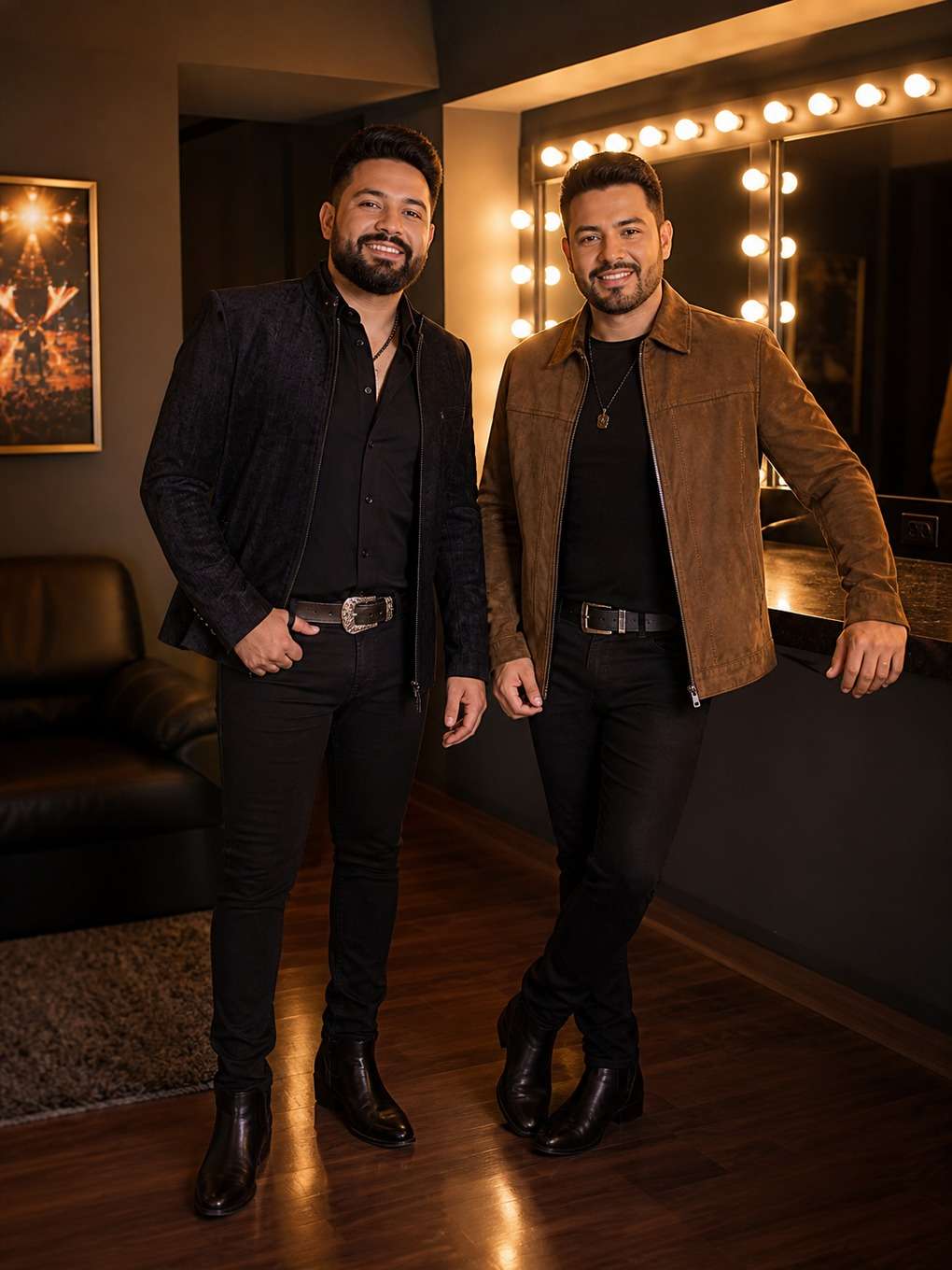 dupla sertaneja em camarim elegante - exemplo de prompt gpt foto dupla sertaneja