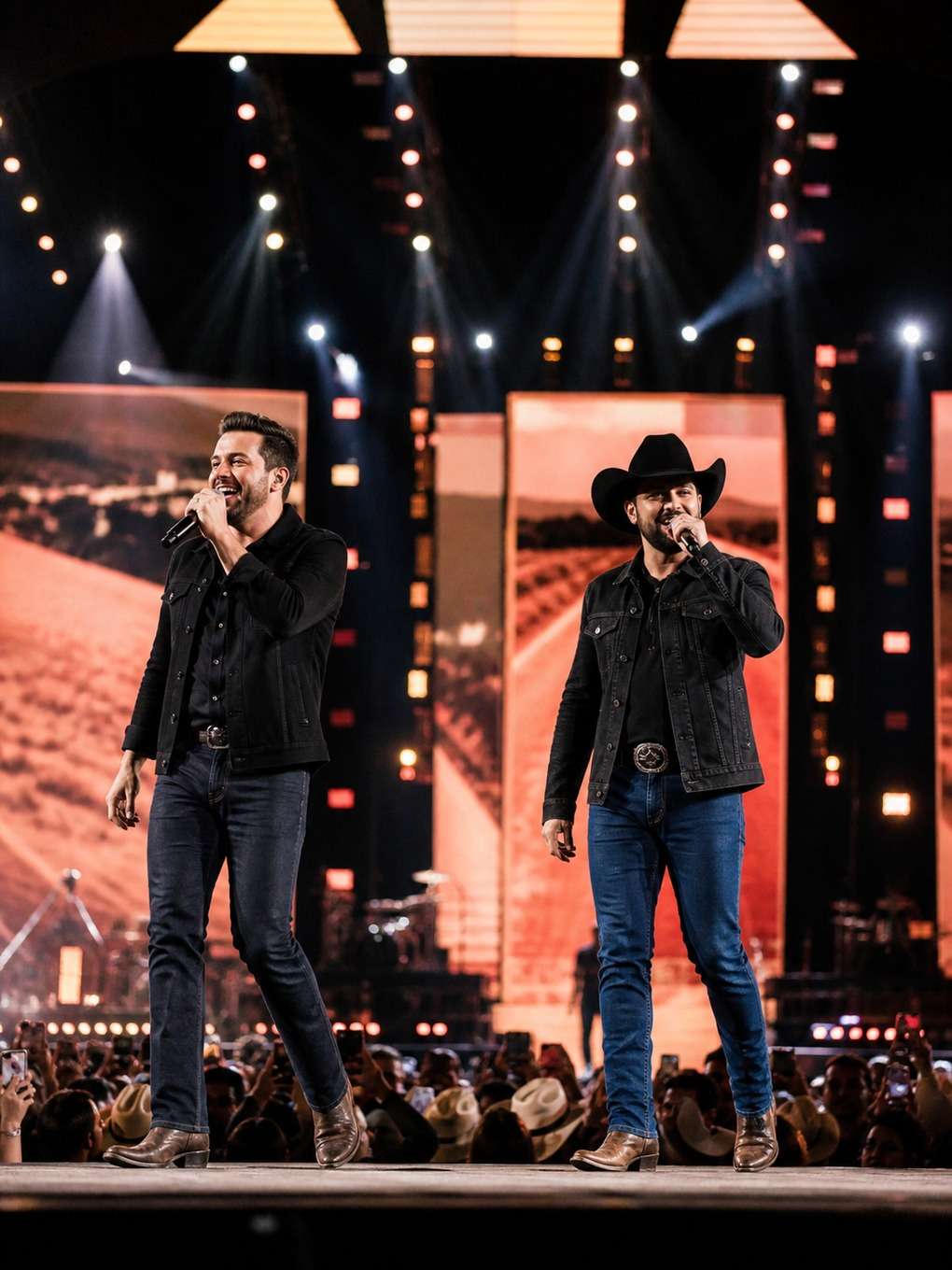 dupla sertaneja em festival country brasileiro - exemplo de prompt gpt foto dupla sertaneja