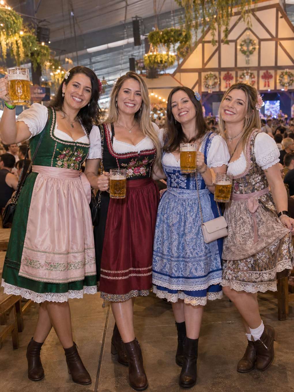 amigas com looks variados - exemplo de prompt oktoberfest