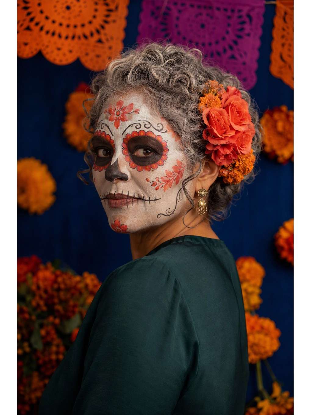 fundo azul profundo - exemplo de prompts de catrina para fotos no