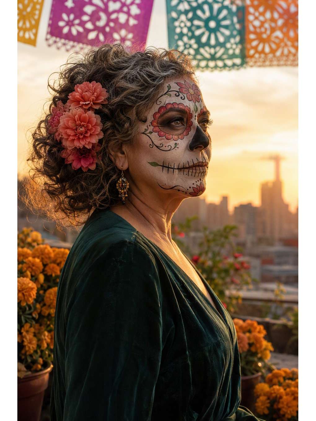 ensaio ao pôr do sol - exemplo de prompts de catrina para fotos no