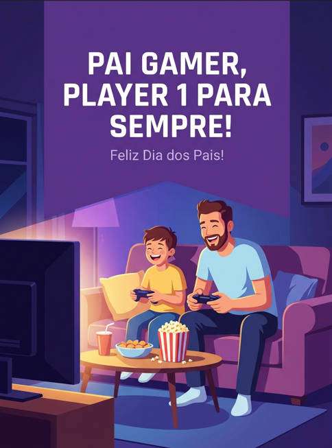 pai gamer - exemplo de cartão de dia dos pais