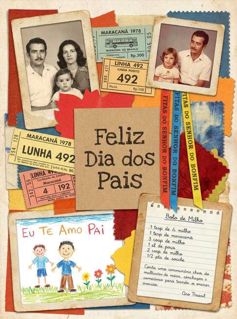 colagem de memórias - exemplo de cartão de dia dos pais