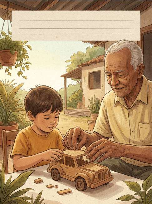 avô e neto - exemplo de cartão de dia dos pais
