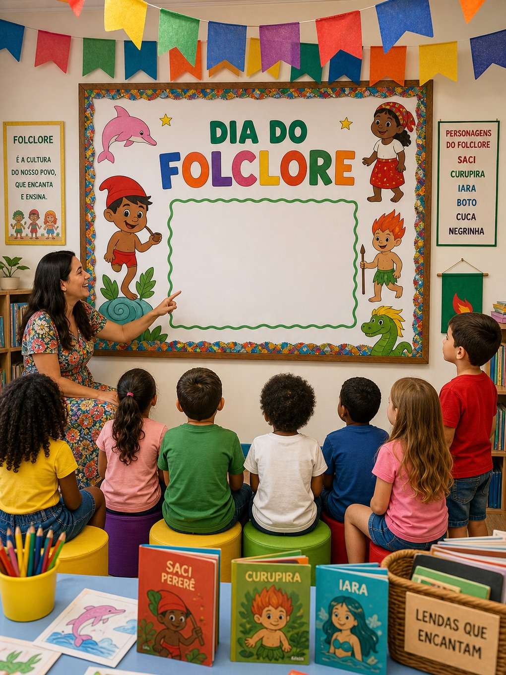 sala de aula decorada para o folclore - exemplo de o dia do folclore