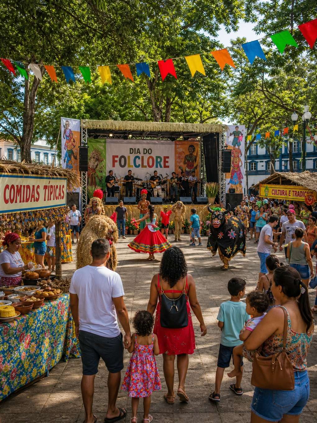 festa do folclore na praça - exemplo de o dia do folclore