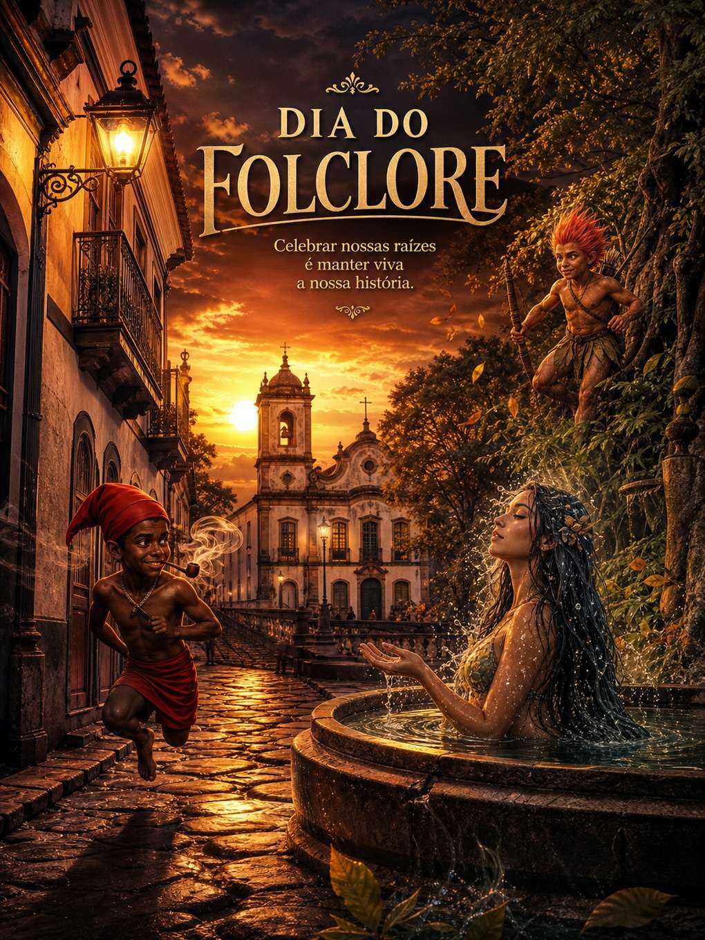 cidade histórica com lendas brasileiras - exemplo de o dia do folclore