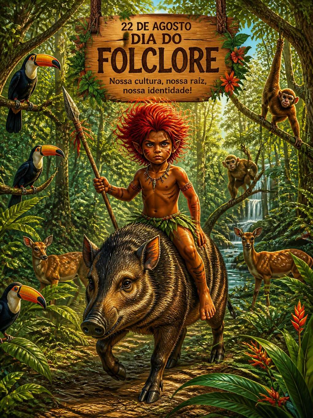 caipora protetora dos animais - exemplo de o dia do folclore