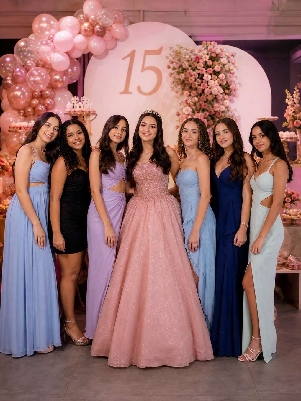 balões elegantes - exemplo de prompts para fotos com amigas nos 15 anos